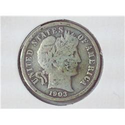 1903 Barber Dime (Scratched Reverse)