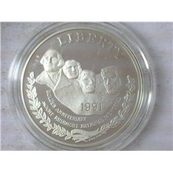 1991 Mt. Rushmore Proof Silver Dollar