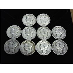 10 Assorted Mercury Dimes