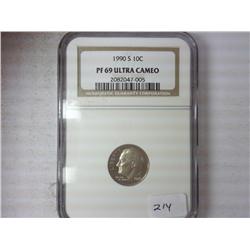1990-S Roosevelt Dime NGC PF69 Ultra Cameo