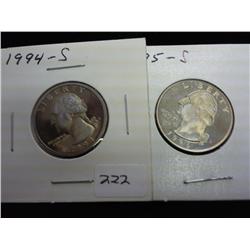 1994-S, 95-S Washington Quarters (Proof)