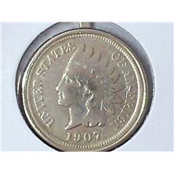 1907 Indian Head Cent (Gold Plated) Jewelry Loop