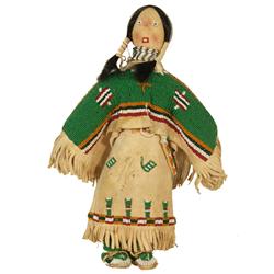 Sioux-Style Beaded Buckskin Doll