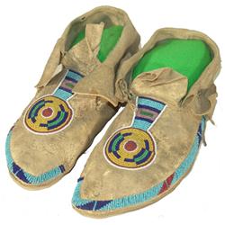 Crow Beaded Moccasins