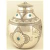 Image 4 : Hand Tooled Silver Jar - White Buffalo, Comanche