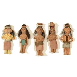 Five Mojave/Yuma Clay Dolls