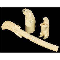 Three Eskimo Ivory Carvings