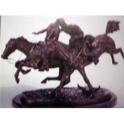 REMINGTON "WOUNDED BUNKIE" BRONZE SCULPTURE