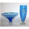 Image 1 : Blue Crystal Vase & Bowl Made in Pakistan