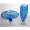 Image 3 : Blue Crystal Vase & Bowl Made in Pakistan
