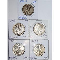 1935 -1947 Walking Liberty - Half Dollar Gems