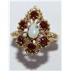 Image 1 : AAA Australian Opal & Garnet Ladies Ring