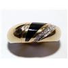 Image 1 : Onyx & Diamond Hand Made Fashion Ring