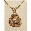 Image 1 : 14KT Gold Nugget Diamond Pendant