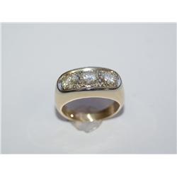 3.75 CTW 3 Stone Hand Made Two Tone Ladies Ring