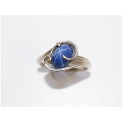 AAA Blue Star Sapphire Vintage Ladies Ring