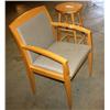 Image 2 : Lot of Wooden Chair w/ Cushion & Wooden Stool