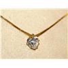 Image 1 : 1 Carat Heart Shaped CZ with Silver Chain & Mount