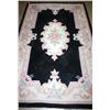 Image 2 : Black Rug W/ Flower Designs 91" x 59"