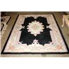 Image 3 : Black Rug W/ Flower Designs 91" x 59"