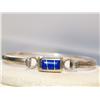 Image 1 : Sterling Silver & Onyx Bangle Bracelet