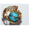 Image 1 : AAA Turquoise Black Hill Gold Design Ladies Ring