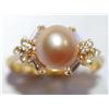 Image 2 : 18k Gold Diamond & Pearl Ring