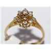 Image 1 : 14k Yellow Gold & Diamond Cluster Ring