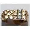Image 1 : Men's Gold Nugget Diamond Ring - 10k Yellow Gold
