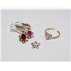 Image 1 : Diamond Pendant, Pink Stone Ring & Ruby Earrings