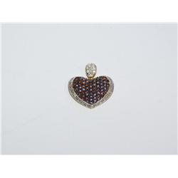 Rare Red & Whites Diamond Heart Design Pendant