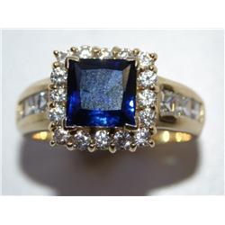 AAA Sapphire & White Gemstones Hand Made Ring