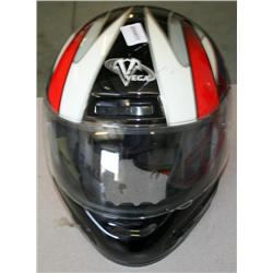 Red, Black, & White Vega Motorcycle Helmet
