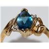 Image 1 : AAA Ceylon Blue Topaz & Diamond Hand Made Ring