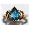 Image 2 : AAA Ceylon Blue Topaz & Diamond Hand Made Ring