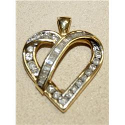 1.00 CTW Diamond Heart Shape Ladies Pendant