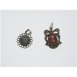 Lot of 2 Sterling Silver Pendants