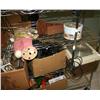 Image 9 : Rack of Misc. Fan, Overhead Projector, Tins, Doll,