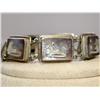 Image 2 : 1920-30 Silver Abalone Relief 7 Panel Bracelet