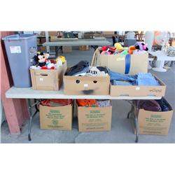 Table of Misc Stuffed Animals & Cloths
