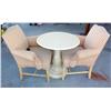Image 2 : Round Table & 2 Checked Vintage Style Chairs