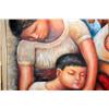 Image 1 : Framed Oil on Canvas of Children Sleeping
