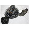 Image 1 : Lot of 3 Eskimo Carved Sculptures Wolf Originals