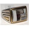 Image 3 : AAA Mother Of Pearl Two Tone Men's Ring