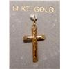 Image 1 : 14K Gold Small Cross Pendant