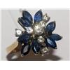 Image 1 : AAA Cashmere Sapphire & Diamond Cluster Ladies Rin