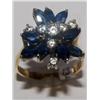Image 2 : AAA Cashmere Sapphire & Diamond Cluster Ladies Rin