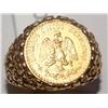 Image 1 : Dos Pesos Mexican Coin Nugget Style Ring