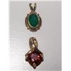 Image 2 : AAA Light Garnet & Colombian Emerald Pendant Qty 2