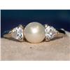 Image 1 : 10K White Gold Pearl & Gemstone Ring